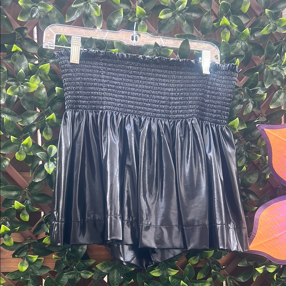 QUEEN OF SPARKLES Black Shiny Shorts